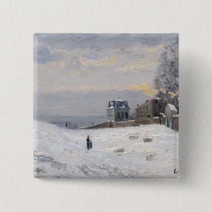 Badge Carré 5 Cm Neige chez Montmartre, 1869