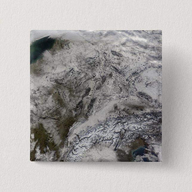 Badge Carré 5 Cm Neige en Europe (Devant)