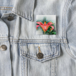 Badge Carré 5 Cm nénuphar
