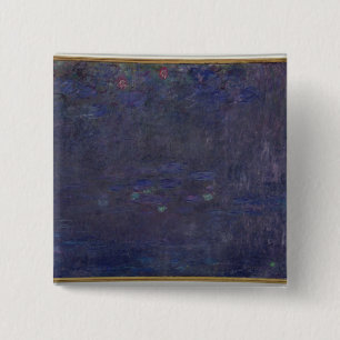 Badge Carré 5 Cm Nénuphars de Claude Monet : Réflexions des