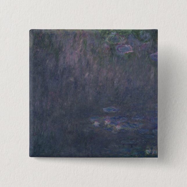 Badge Carré 5 Cm Nénuphars de Claude Monet | : Réflexions des (Devant)