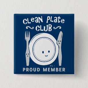 Badge Carré 5 Cm Nettoyez le club de plat
