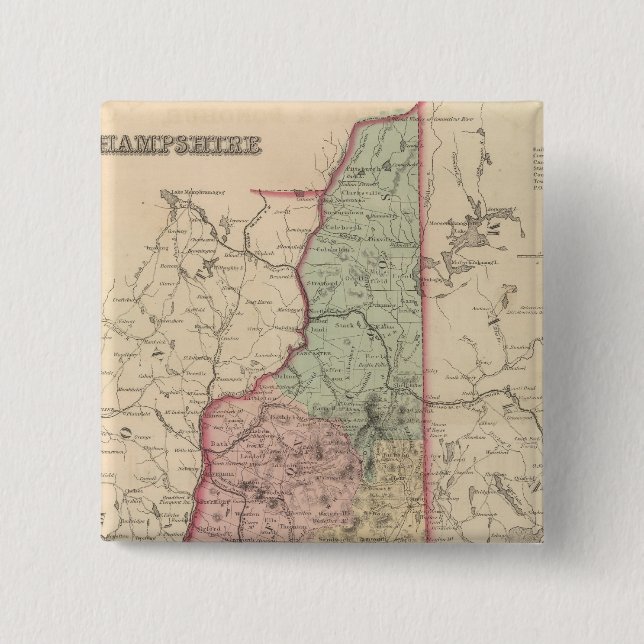Badge Carré 5 Cm New Hampshire 2 (Devant)