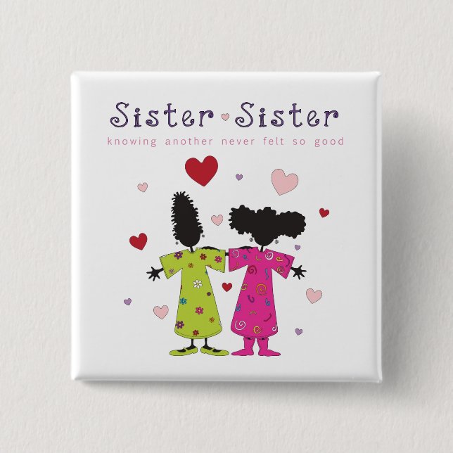 Badge Carré 5 Cm New Sister Sister Button (Devant)