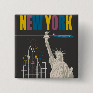 Badge Carré 5 Cm New York