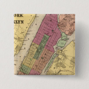 Badge Carré 5 Cm New York, Brooklyn