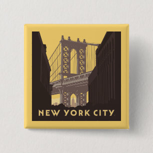 Badge Carré 5 Cm New York Brooklyn Bridge