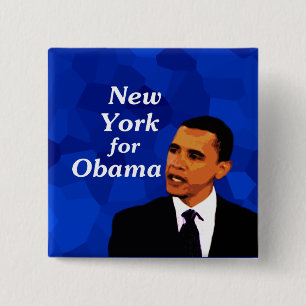 Badge Carré 5 Cm New York pour Obama