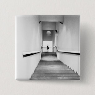 Badge Carré 5 Cm Nice France, Escalier Musée d'Art Moderne