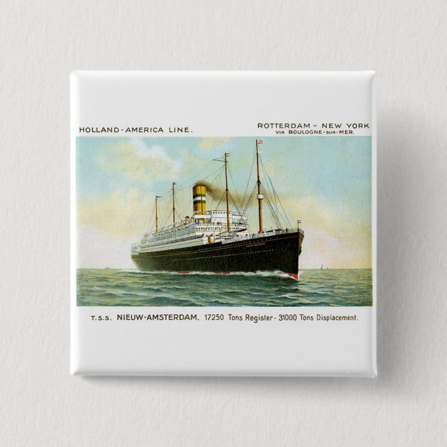 Badge Carré 5 Cm Nieuw Amsterdam de 1906 (Devant)