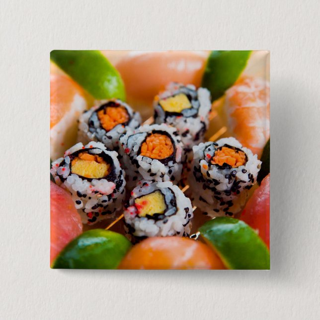 Badge Carré 5 Cm Nigiri et Maki (Devant)