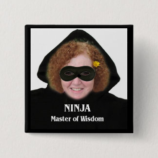 Badge Carré 5 Cm Ninja : Maître de la sagesse