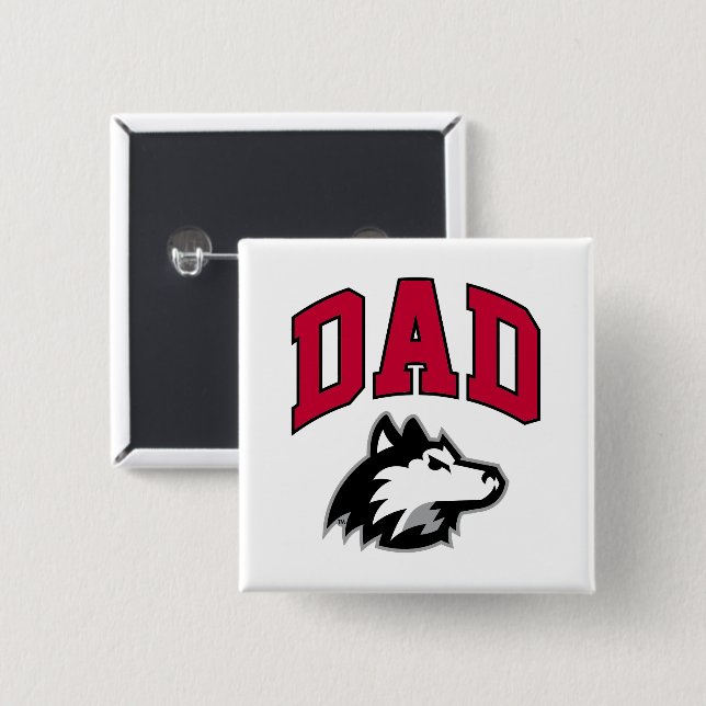 Badge Carré 5 Cm NIU Huskies Papa (Devant & derrière)