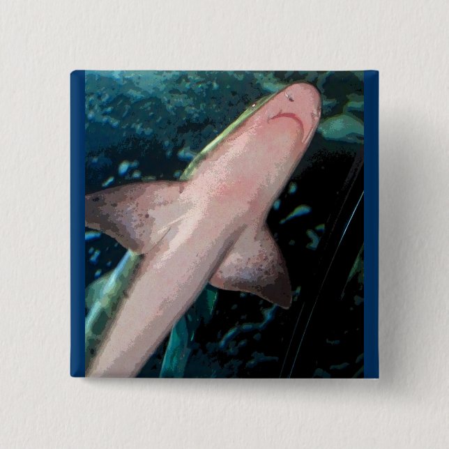 Badge Carré 5 Cm NJ Shark CB (Devant)