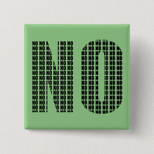 Badge Carré 5 Cm No No No Funny Button Badton Pin
