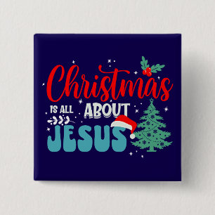 Badge Carré 5 Cm Noël, c'est Jésus-43687
