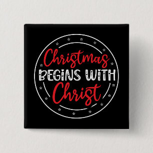 Badge Carré 5 Cm Noël commence avec le Christ-65772