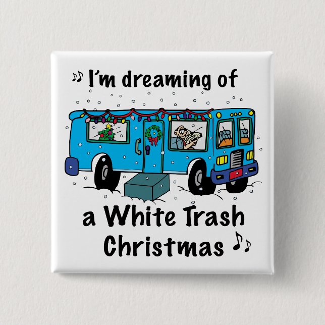 Badge Carré 5 Cm Noël de la poubelle blanche (Devant)