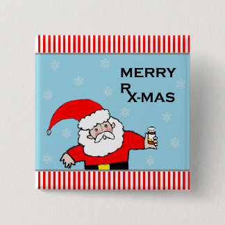 Badge Carré 5 Cm Noël de pharmacien