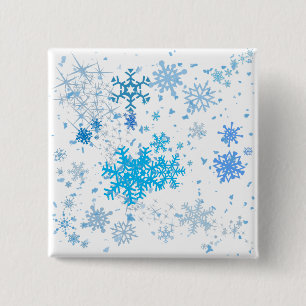 Badge Carré 5 Cm Noël neige