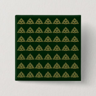 Badge Carré 5 Cm Nœud de la Trinité Boutons Verts