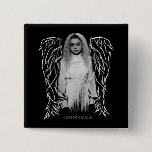 Badge Carré 5 Cm Noir orphelin Helena - ailes d'ange