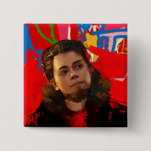 Badge Carré 5 Cm Noir orphelin   Sawicki élégant - transsexuel