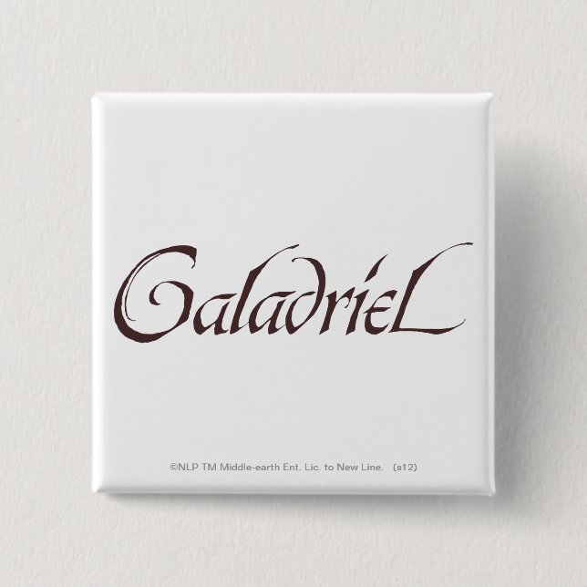 Badge Carré 5 Cm Nom de Galadriel solide (Devant)