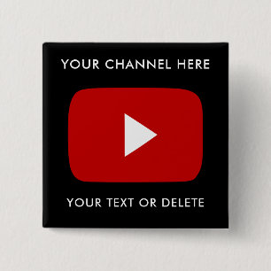 Badge Carré 5 Cm Nom du canal Youtube et Carré noir personnalisé du