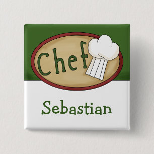 Badge Carré 5 Cm Nom du chef