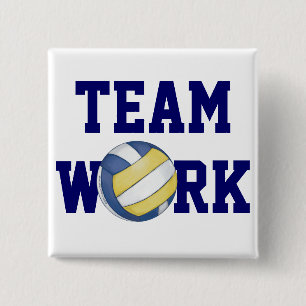 Badge Carré 5 Cm Nom et nombre d'équipe de volleyball