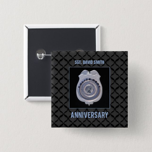 Badge Carré 5 Cm Nom personnalisé, Anniversaire avec le département (Devant & derrière)