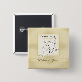Badge Carré 5 Cm Nom personnalisé, Bénédiction pour l'anniversaire 