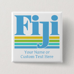 Badge Carré 5 Cm Nom personnalisé / Texte Fiji