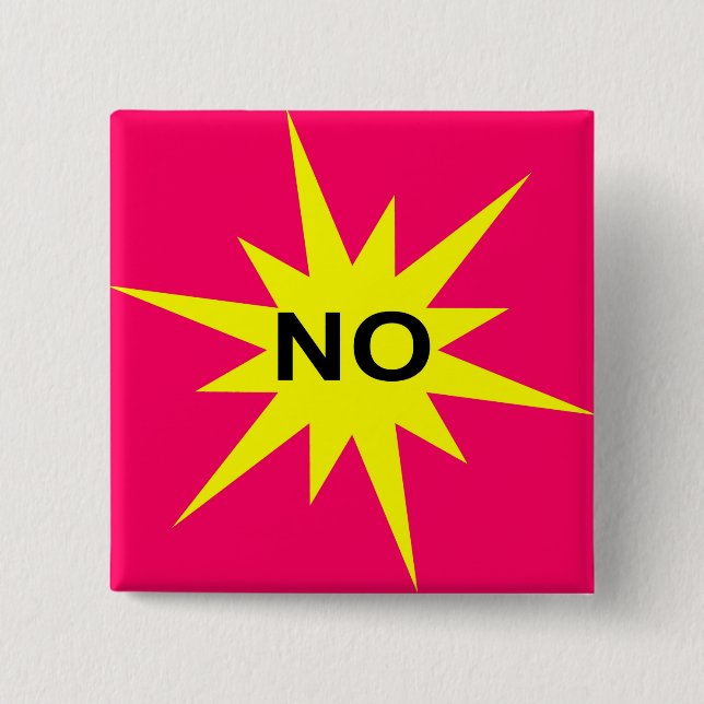 Badge Carré 5 Cm Non (Devant)