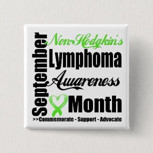 Badge Carré 5 Cm Non avocat de mois de conscience de lymphome de