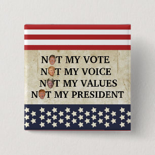 BADGE CARRÉ 5 CM NON MON PRÉSIDENT