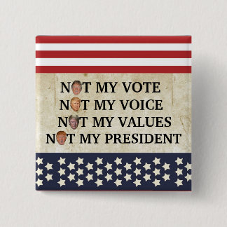 BADGE CARRÉ 5 CM NON MON PRÉSIDENT