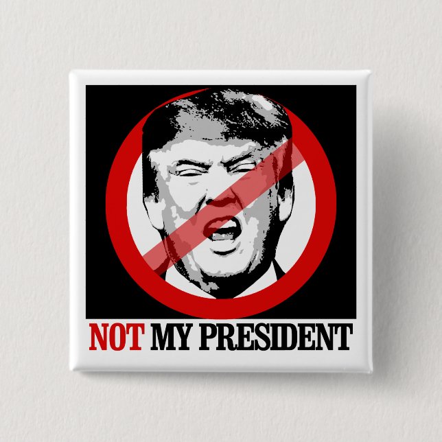 Badge Carré 5 Cm Non mon président - Anti-Atout (Devant)