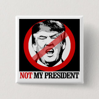 Badge Carré 5 Cm Non mon président - Anti-Atout
