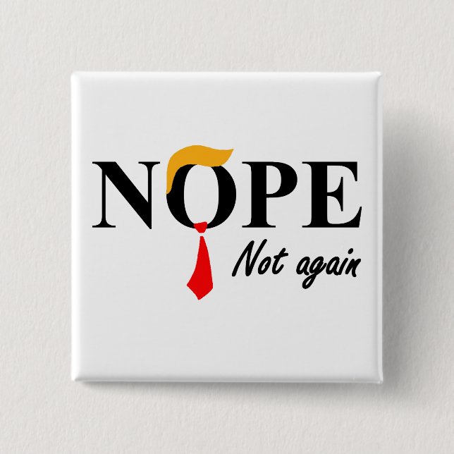 Badge Carré 5 Cm Non. Pas À Nouveau. (Devant)