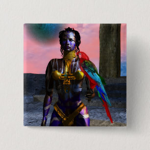 BADGE CARRÉ 5 CM NORA CYBER WARRIOR