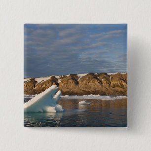 Badge Carré 5 Cm Norvège, Svalbard, île de Spitsbergen, Cadre