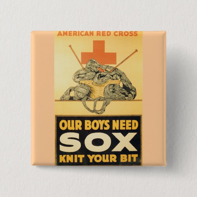Badge Carré 5 Cm Nos garçons ont besoin de Sox (Devant)