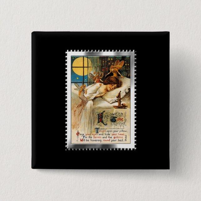 Badge Carré 5 Cm Nostalgale Halloween Swood Goblins et fées (Devant)