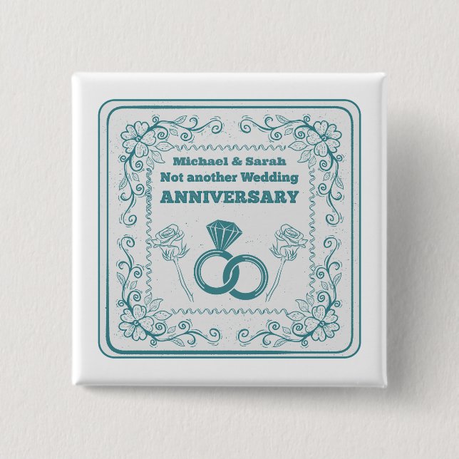 Badge Carré 5 Cm Not another wedding anniversary (Devant)
