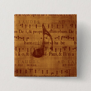 Badge Carré 5 Cm Note musicale