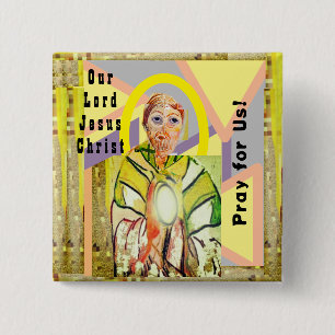 Badge Carré 5 Cm Notre Seigneur Jésus Christ