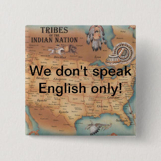 Badge Carré 5 Cm Nous ne parlons pas anglais seulement !