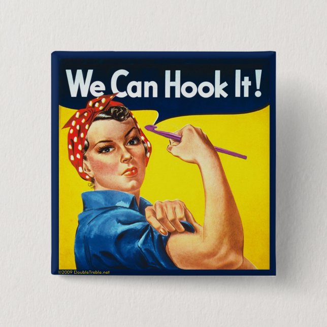 Badge Carré 5 Cm Nous pouvons l'accrocher ! - bouton (Devant)